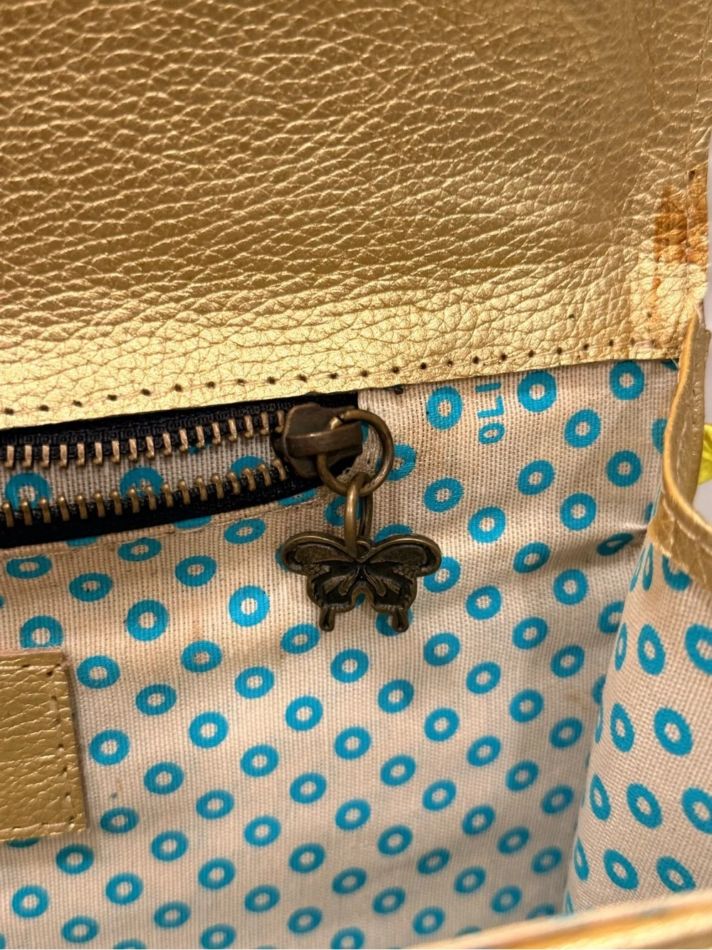 Rare Vintage Genuine Argentine Leather Leopard - print, Gold Clutch